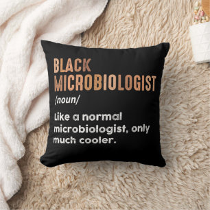Black Microbiologist Funny Definition Microbiology Cushion