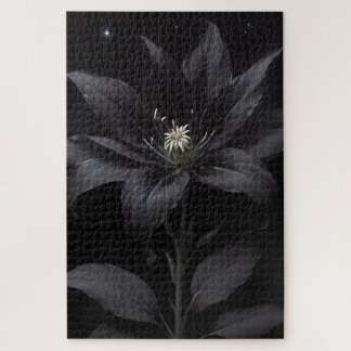 Black Midnight Lily Jigsaw Puzzle