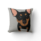Black Min Pin Owner Throw Pillow