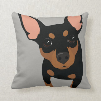 Black Min Pin Owner Throw Pillow