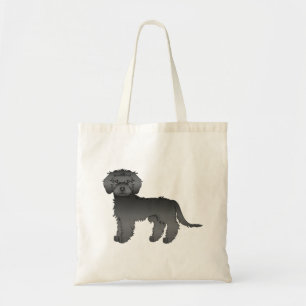 Black Mini Goldendoodle Cute Cartoon Dog Tote Bag