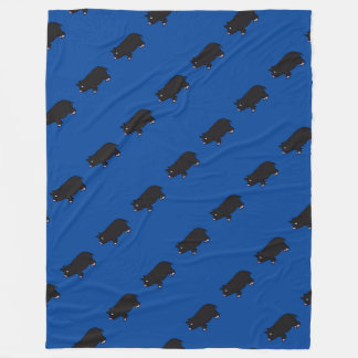 Black Mini Pig Fleece Blanket