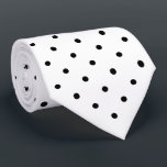 Black Mini Polka Dot Pattern on White Tie<br><div class="desc">Stylish black mini polka dots form a classic geometric pattern on a white background.

To see the design on other items,  click the "Rocklawn Arts" link.

Digitally created image.
Copyright ©Claire E. Skinner. All rights reserved.</div>