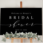 Black Minimal Bridal Shower Welcome Sign<br><div class="desc">Simple black bridal shower welcome sign.</div>