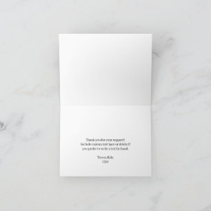 Black Minimal Business Thank You Branding Card