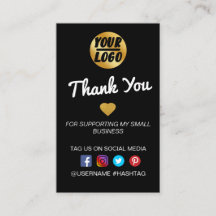 black Minimal Business Thank You For Order Insert