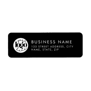Black Minimal Custom Business Logo Return Address  Label