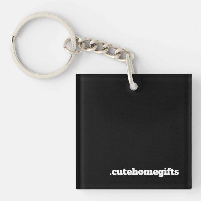 Black Minimal Modern Corporate Business  Key Ring (Front)