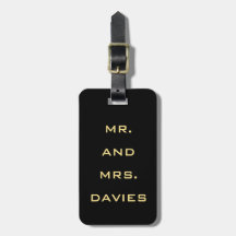 Black Minimal Personalised Bag Tag