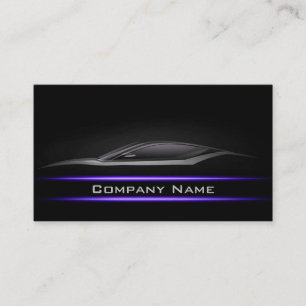 Black Minimal Purpe Neon Line Car Brighter Layout Business Card