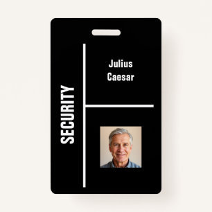 Black Minimal Security Event ID Badge
