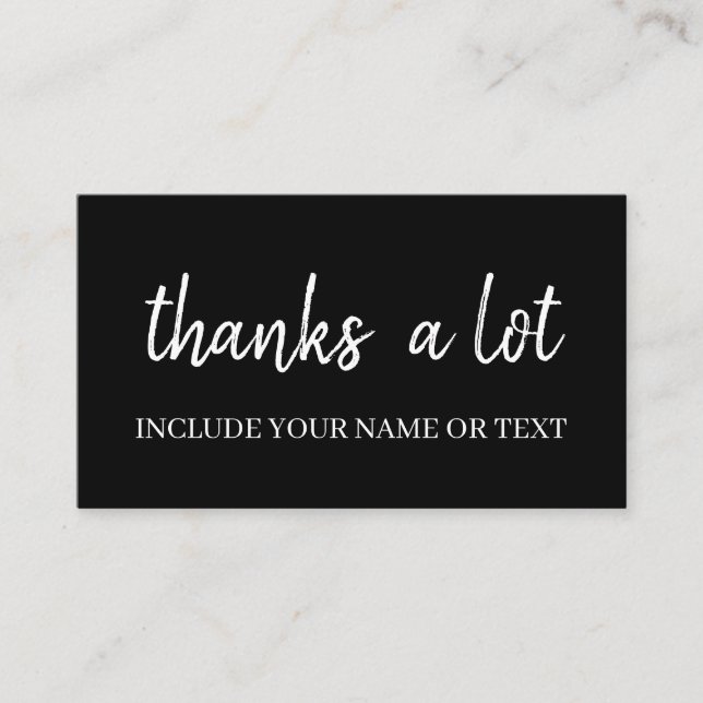 Black Minimal Thank You Enclosure Card (Front)