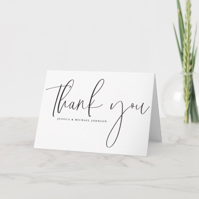 Black Minimal Typography Thank You Cards (Front)