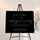 Black Minimal Unplugged Ceremony Wedding Sign