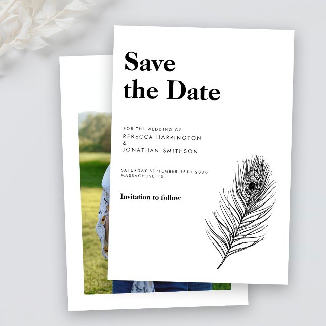 Black Minimal Wedding Save The Date Invitation (Creator Uploaded)