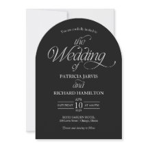 Black Minimalist Arch Wedding Elegant Photo