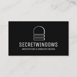 Black Minimalist Architecture Window Business Card