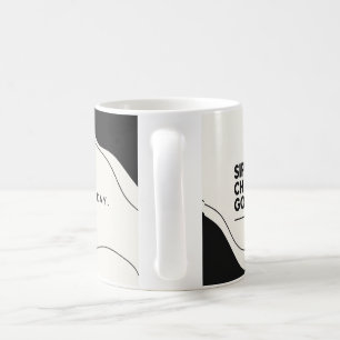 Black Minimalist Coffee Mug – Sip Charge Go Motiva