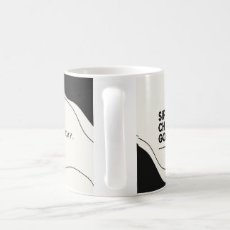 Black Minimalist Coffee Mug – Sip Charge Go Motiva