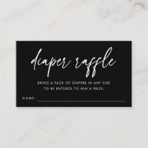 Black Minimalist Diaper Raffle Baby Shower