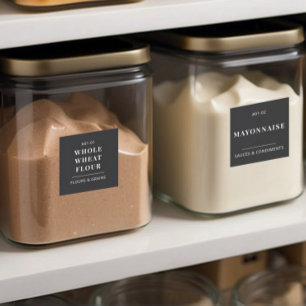 Black Minimalist Kitchen Pantry Food Storage Label