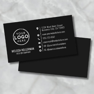 Black Minimalist Modern Custom Logo Business Card