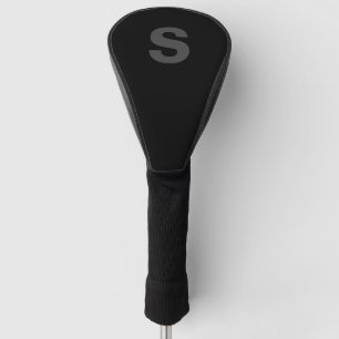 Black Minimalist Modern Monogram Golf Head Cover
