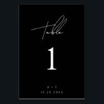 Black Minimalist Modern Number Wedding Table Card<br><div class="desc">High quality and customisable!</div>