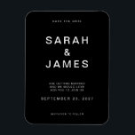 Black Minimalist Modern Wedding Save the Date Magnet<br><div class="desc">Black Minimalist Modern Wedding Save the Date Magnet. Personalise this save the date card with your details,  message and other information.</div>