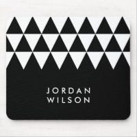 Black Minimalist Modern White Triangle Pattern
