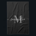 Black Minimalist Monogram Tea Towel<br><div class="desc">Black Minimalist Monogram</div>