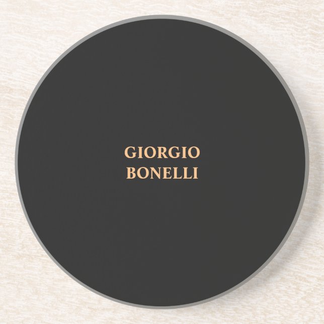 Black Minimalist Personal Modern Coaster (Front)