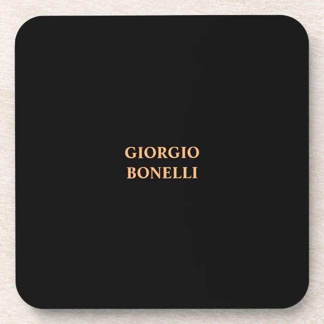 Black Minimalist Personal Modern Coaster (Front)