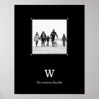 Black Minimalist Personalised Photo Mat