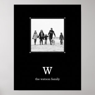 Black Minimalist Personalised Photo Mat Poster