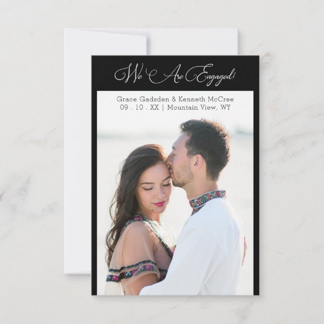 Black Minimalist Personalized Photo Elegant Script (Front)