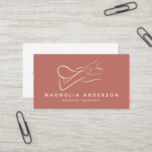 Black Minimalist Professional Massage Therapist B Business Card