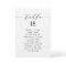 Black Minimalist Script Seating Plan Table Number
