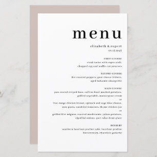 Black Minimalist Serif Script Typography Menu Card