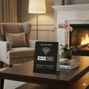 Black Minimalist Simple Wifi Password