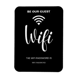 Black Minimalist Simple Wifi Password Magnet