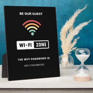 Black Minimalist Simple Wifi Password  Plaque