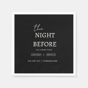 Black Minimalist The Night Before Wedding Napkin