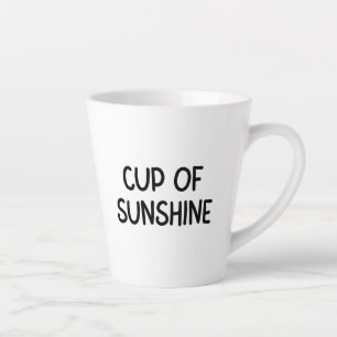 Black Minimalist Typographic Cup of Sunshine Mug
