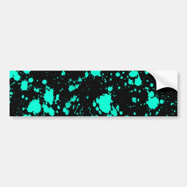 Black Mint Paint Splatter Artistic Splash Creative Bumper Sticker (Front)