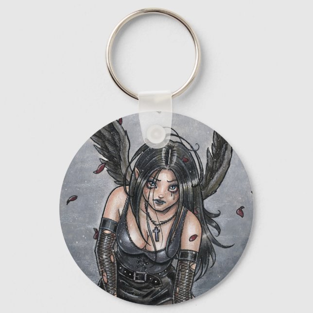 Black Misery Angel Keychain (Front)