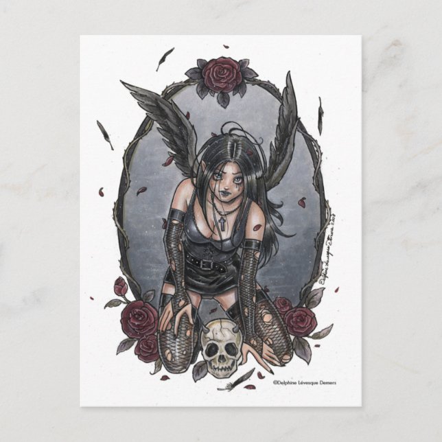 Black Misery Angel Postcard (Front)