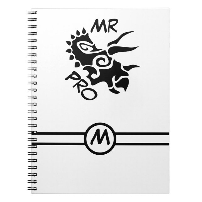 Black Mister Pro Triceratops Skilled Ancient  Notebook (Front)