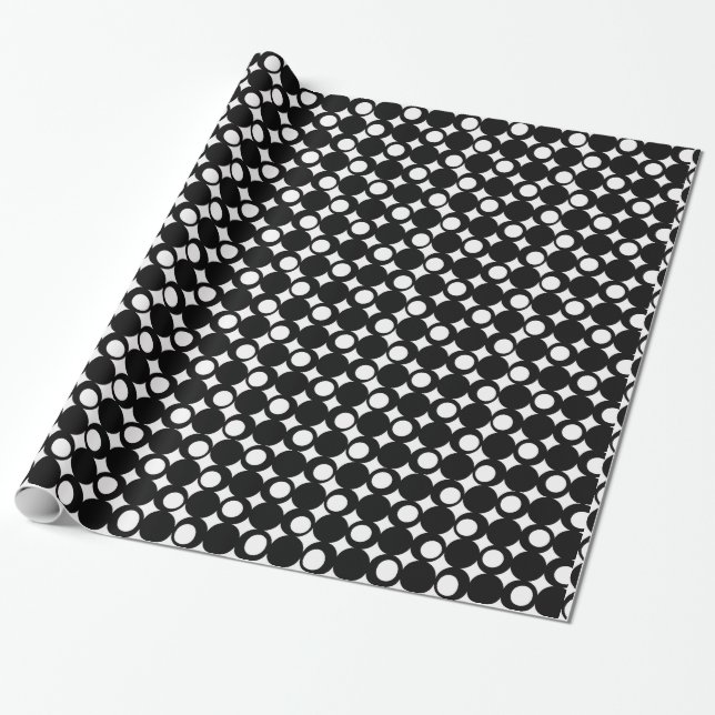 Black Mod Ball Design @ Emporio Moffa Wrapping Paper (Unrolled)