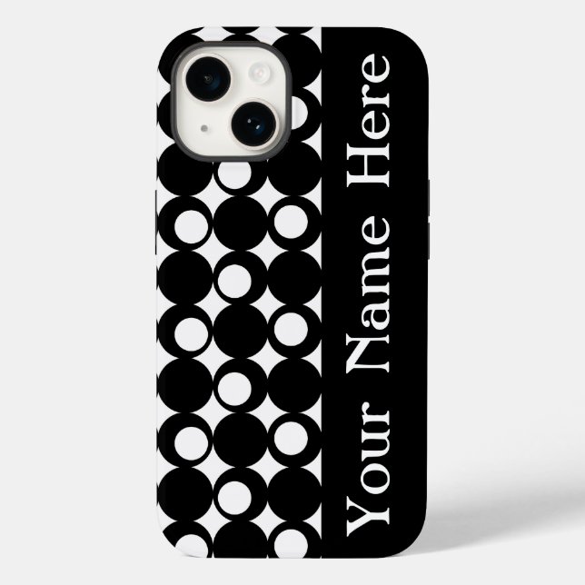 Black Mod Ball Design with name Case-Mate iPhone Case (Back)